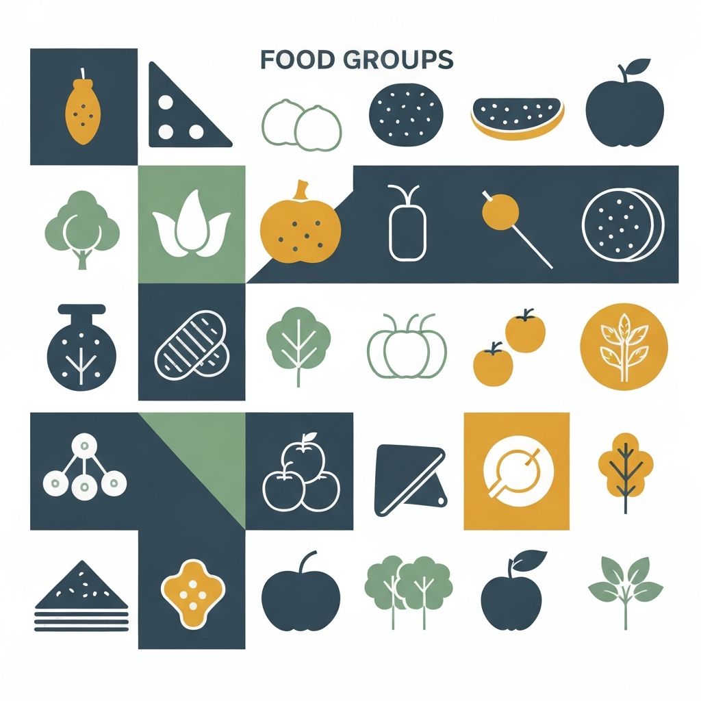 Infographie des groupes d'aliments et nutritions
